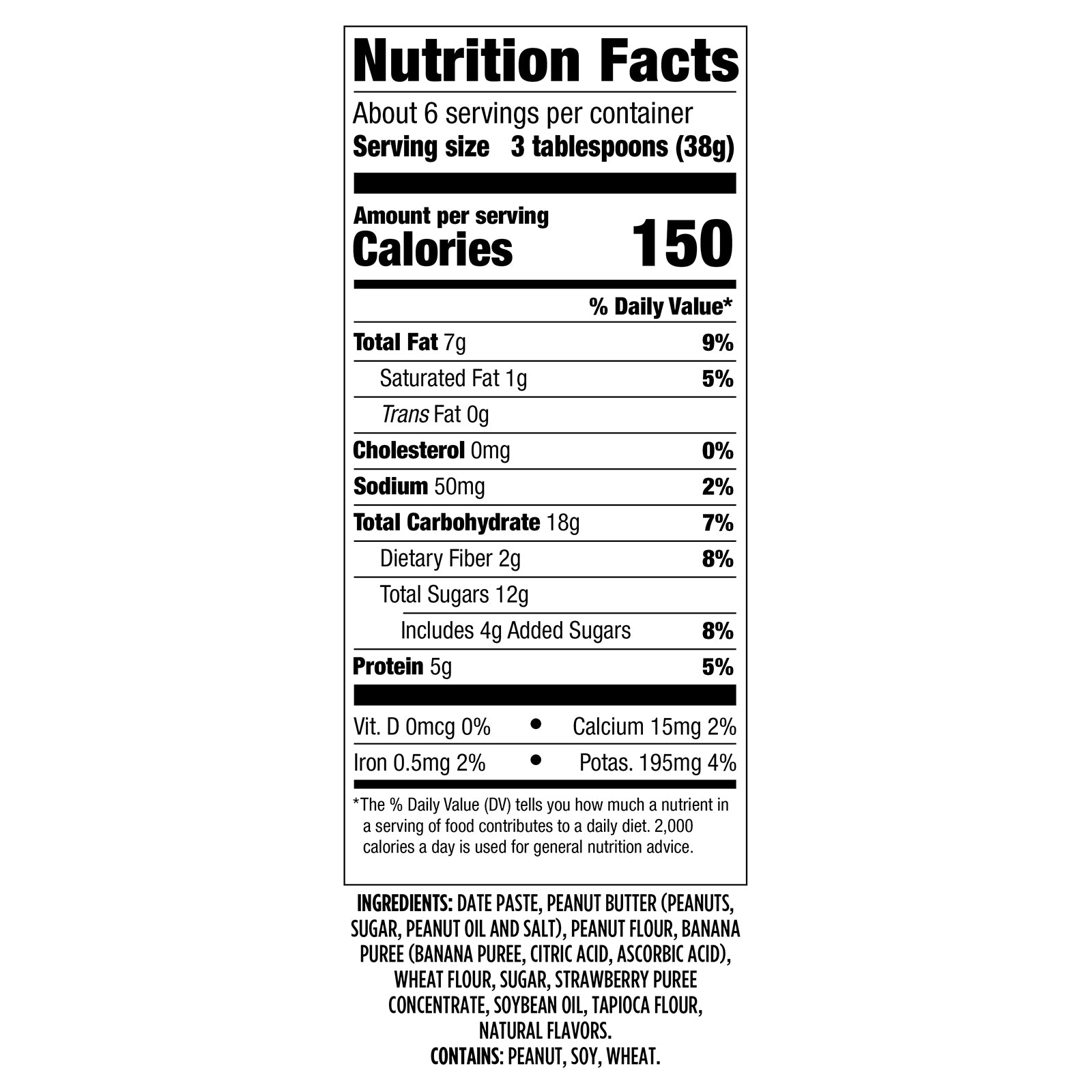 Wyman's Fruit & Peanut Butter Poppers - Peanut Butter & Strawberry Flavored Nutritional Facts