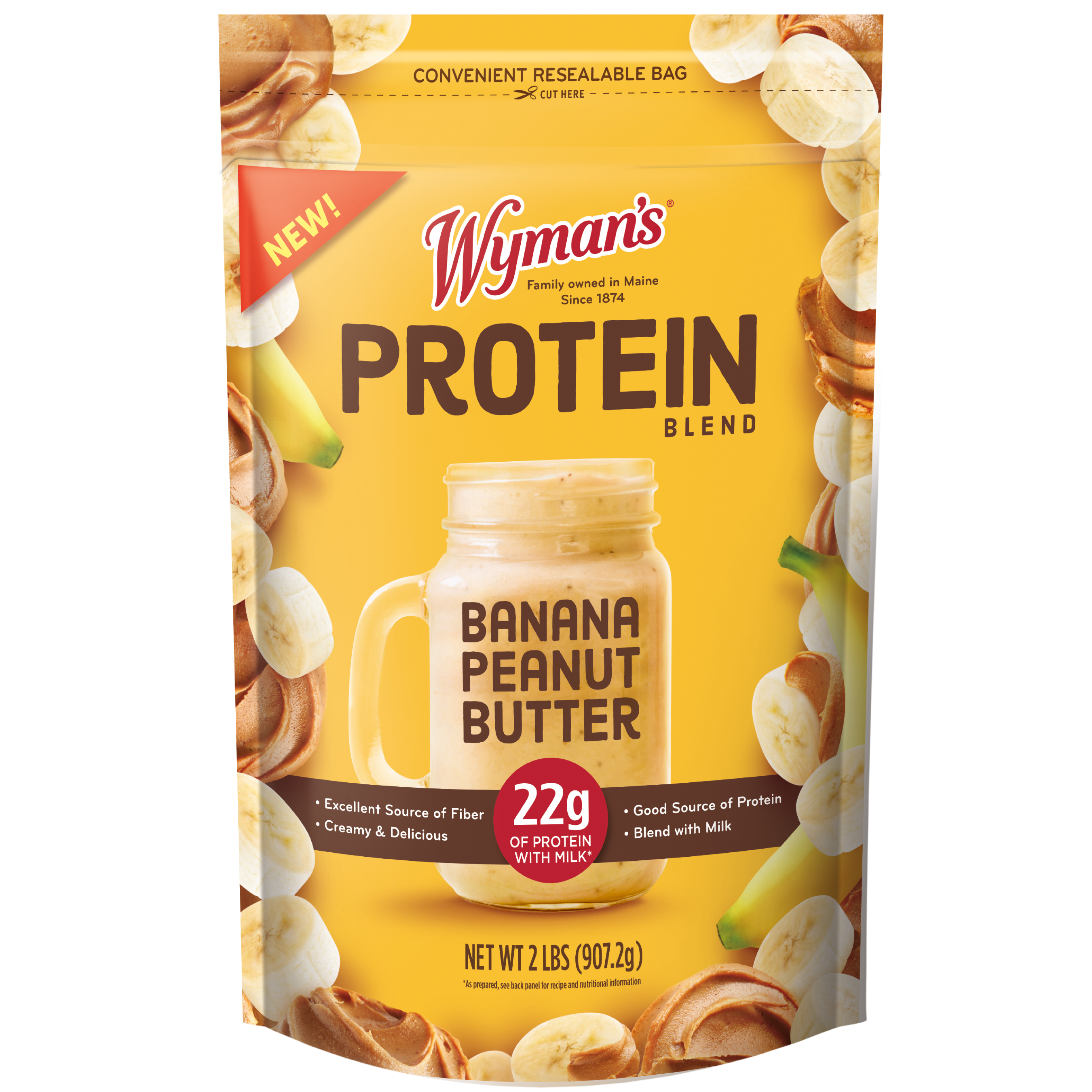 Wyman's Protein Blend - Banana Peanut Butter Package Front